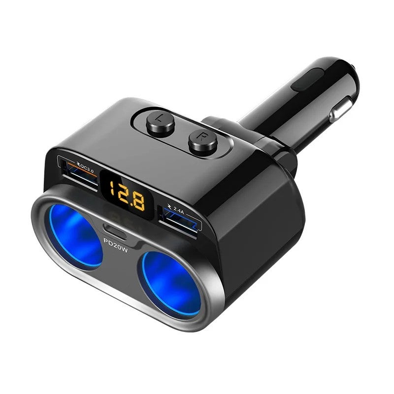 Bluejw 12V/24V 150W Car Cigarette Lighter Adapter, 2 Socket Splitter & Dual USB Fast Charging Ports, Automobile Charger - Image 2